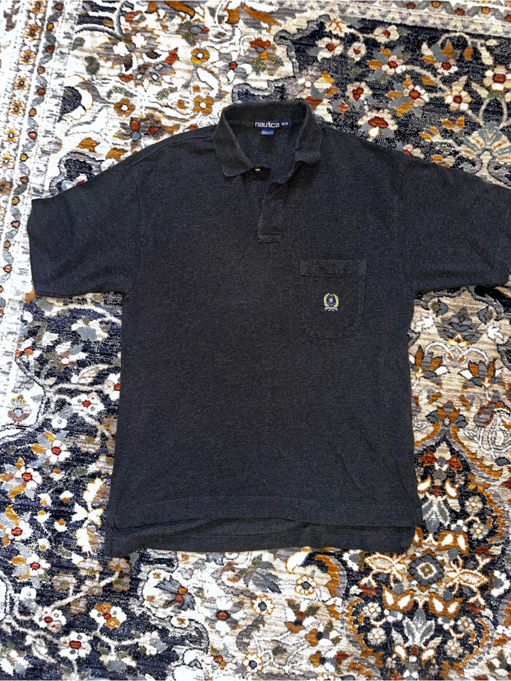 Nautica  Dark Gray Crewneck Sweater with Logo Tag